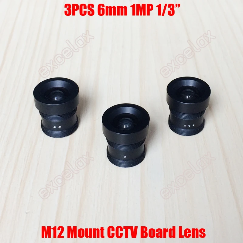 

3PCS/Lot DIY High Quality 6mm Fixed Iris CCTV Board Lens M12 MTV Mount Interface for 1/3" 1/4" Security Camera Module by Excelax