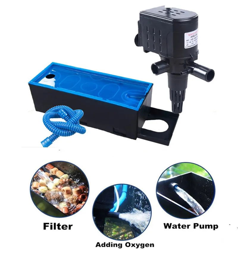 New 3 In 1 Multifunction Internal Aquarium Filter Fish Tank Top Filter