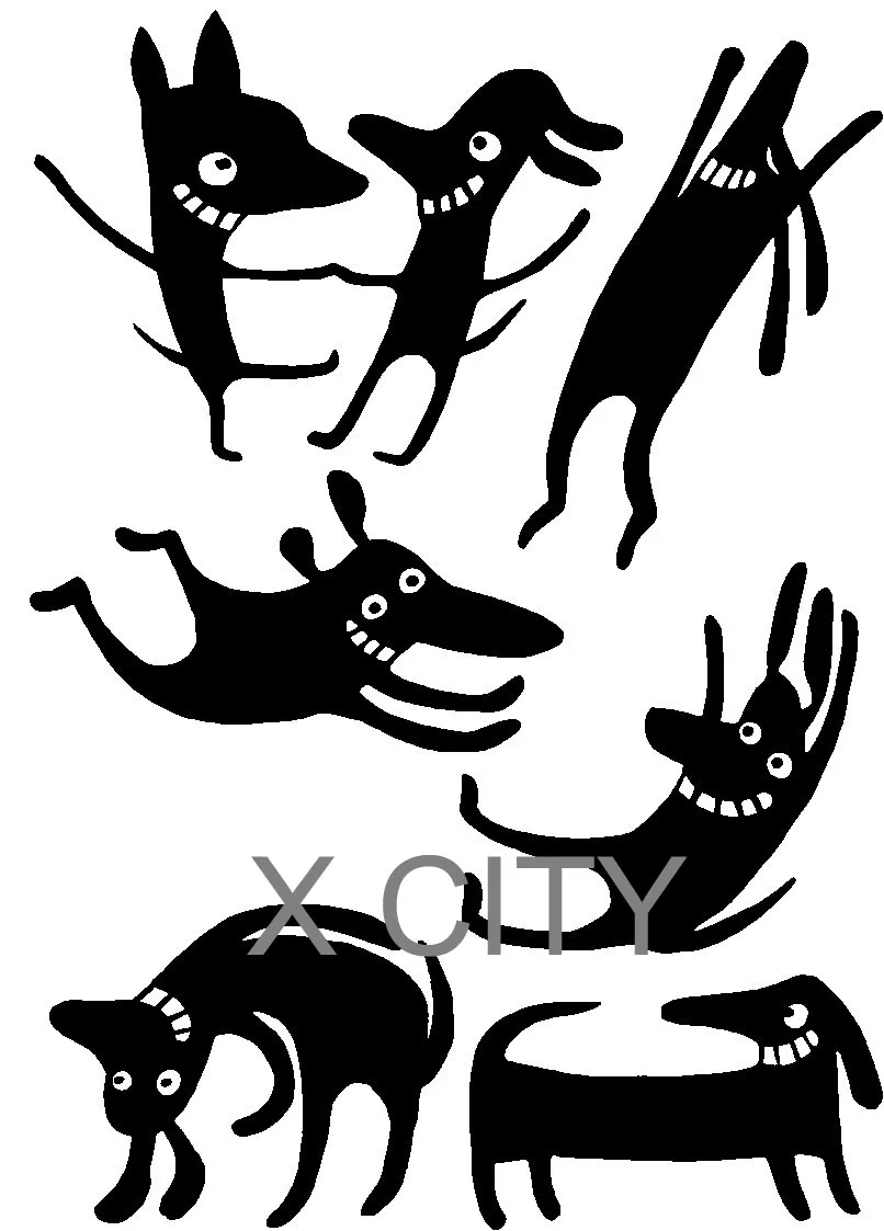 Funny Dogs Black Wall Art Decal Sticker Removable Vinyl Cut Transfer