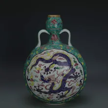 Античная Ming керамическая ваза Цзиндэчжэнь разноцветная фарфоровая декоративная ваза с рисунком дракона