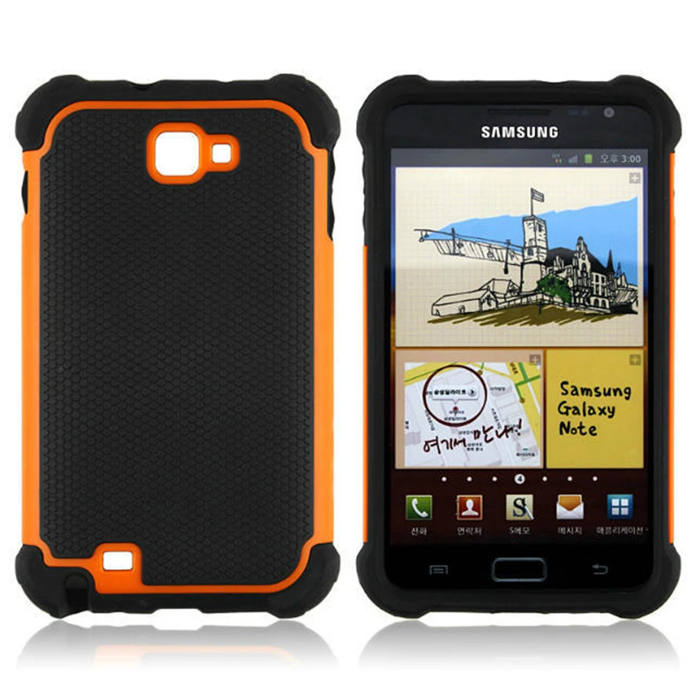 Capa Dual Hybrid De de Plástico Para Samsung Galaxy Note N7000 i9220 Teléfono Contraportada Funda Capa|silicon case for samsung|case samsung galaxycase for samsung - AliExpress