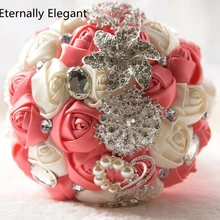 Роскошные свадебные цветы Букеты с жемчугом и кристаллами Искусственный Свадебный букет кристалл Искра Новинка года buque de noiva EE76