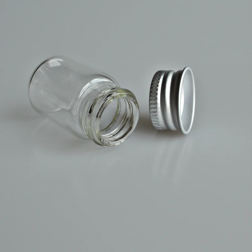Оптовая продажа Диаметр 22 мм стеклянные бутылки из алюминия крышка, пустые прозрачный подарок Желая бутылки банки 5 мл 6 мл 7 мл 10 мл 14 мл