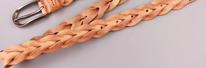 FAJARINA Ladies Fashion Design Pure Cow Skin Leather Belt Retro Styles Weave All-match Manual Cowhide Belts for Women N17FJ225 ladies belt