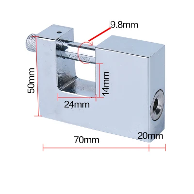 1 шт. прямоугольной замок Сталь+ оцинкованного железа замок Anti-Theft Водонепроницаемый пыли Прай security lock замок двери универсальный открытым - Цвет: Only 70mm