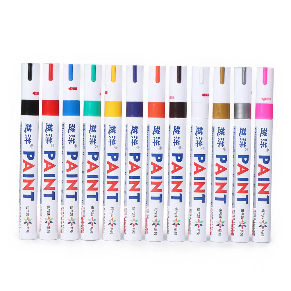 12 Colors Car Wasserdichte Marker Pen Permanent Gummi Autoreifen Lackstift Bunte Marker Stift Tire Tread Rubber Metal Access