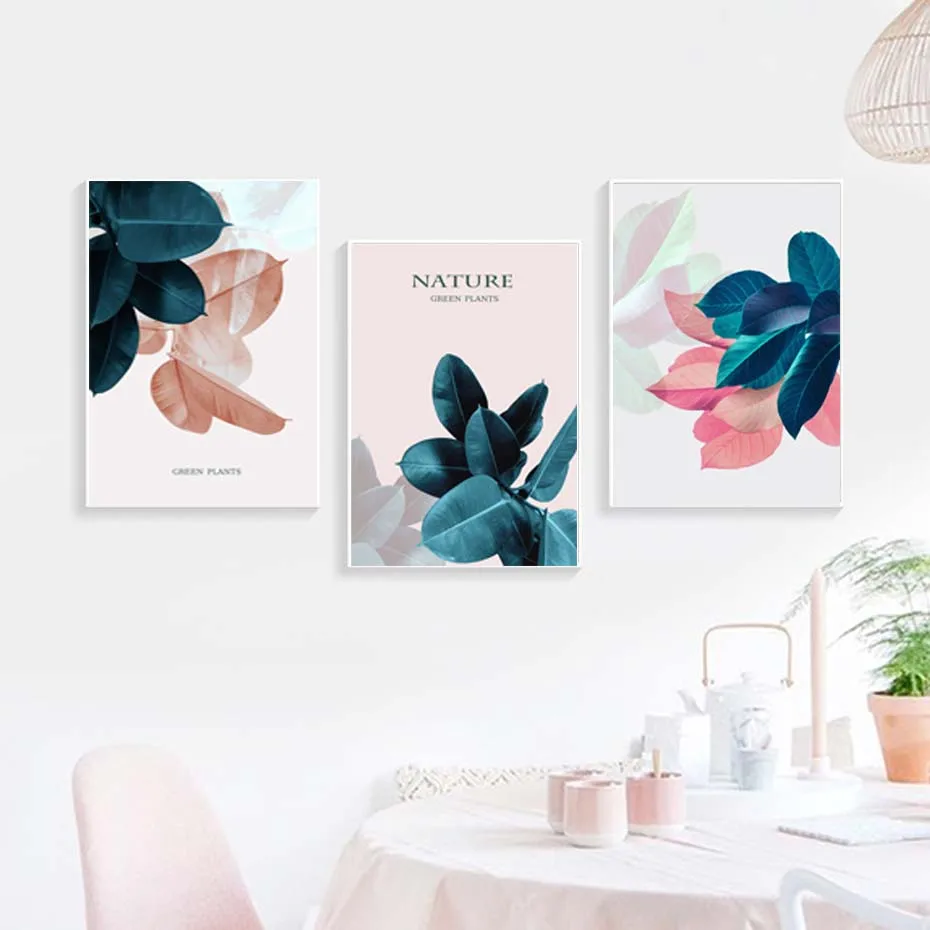 Nature Green Plants Color Leaves Nordic Landscape Poster&Print Wall Picture For Living Room Canvas Painting Art Mural Home Decor (5)