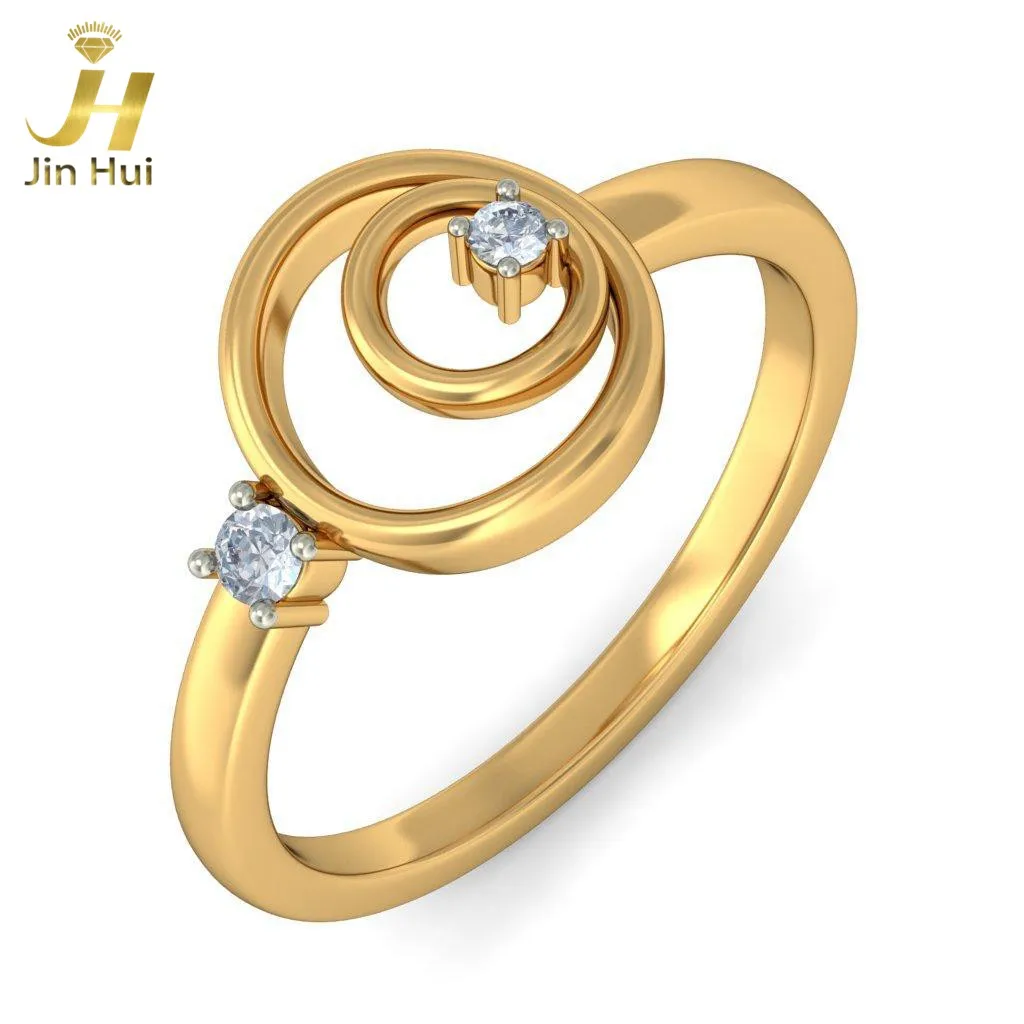 

Jinhui Women The Angela Ring Solid 18K Yellow 750 Gold 0.065CT Natural Diamond Jewelry Free Engraving