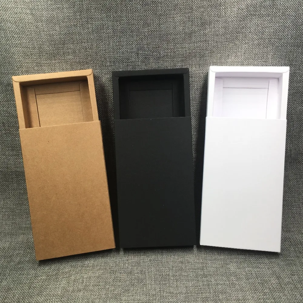 50Pcs/Lot Two Sizes Paper Drawer Type Gift Box Kraft Cardboard Wedding Gift Box For Packaging Candy/Craft/Cosmetics