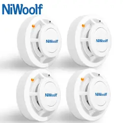 Niwoolf 433 МГц беспроводной детектор дыма высокочувствительный датчик дыма для Wi-Fi/GSM домашней охранной системы охранной сигнализации