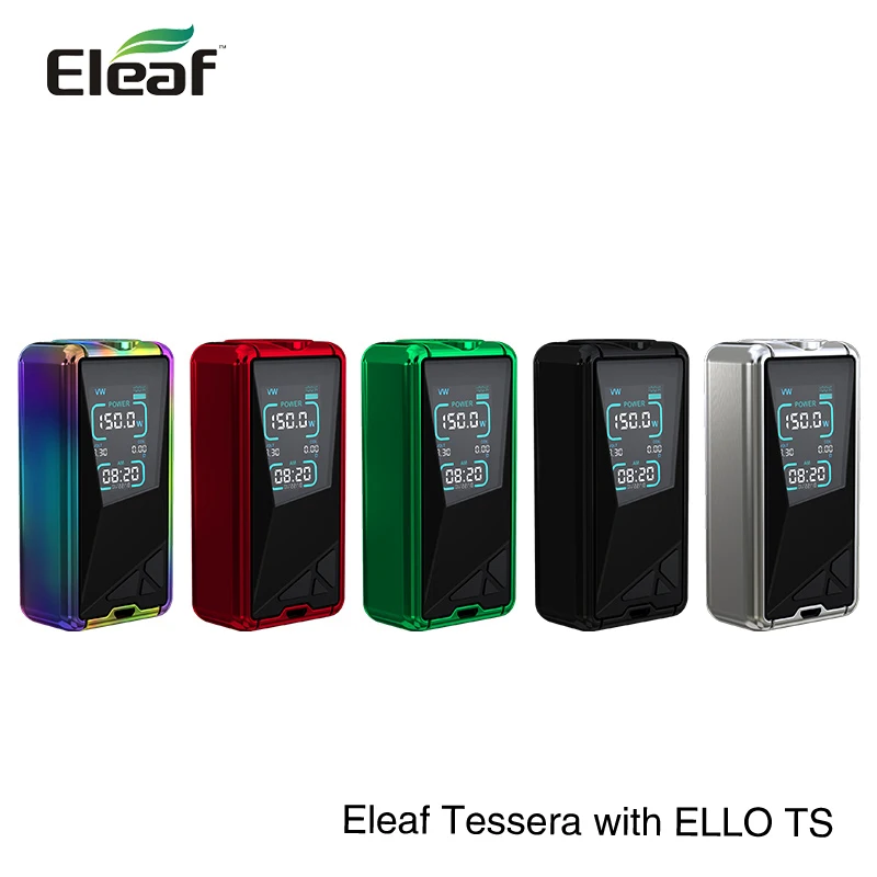 

Original Eleaf TESSERA 150W Box MOD 3400mah battery fit ELLO TS Atomizer 1.45inch TFT Color 510 Thread electronic cigarette