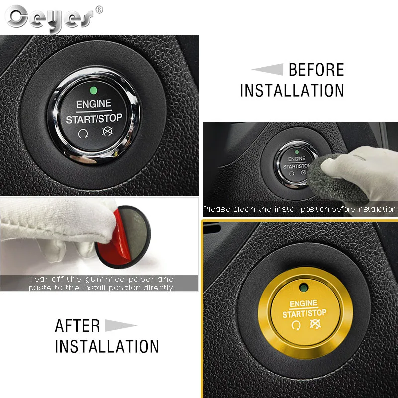 Car Start Engine Button Key Ring for FORD (50)