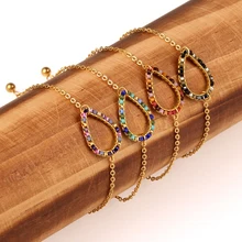 Капли воды из бисера браслет Для женщин Девушка Япония бисер Miyuki Нержавеющая сталь Радуга Браслеты женский Pulsera Свадебные украшения