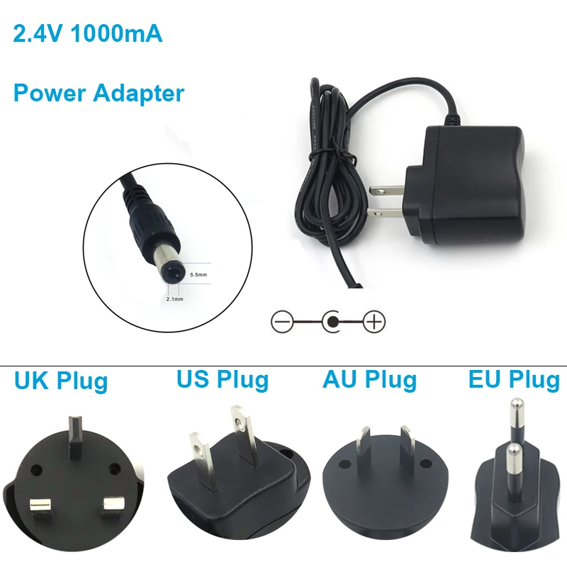 1 шт. AC 100 V-240 V DC 2,4 V 1A 1000mA конвертер адаптер Питание Универсальный Зарядное устройство US/EU/UK/AU разъем постоянного тока 5,5*2,5 мм Бесплатная