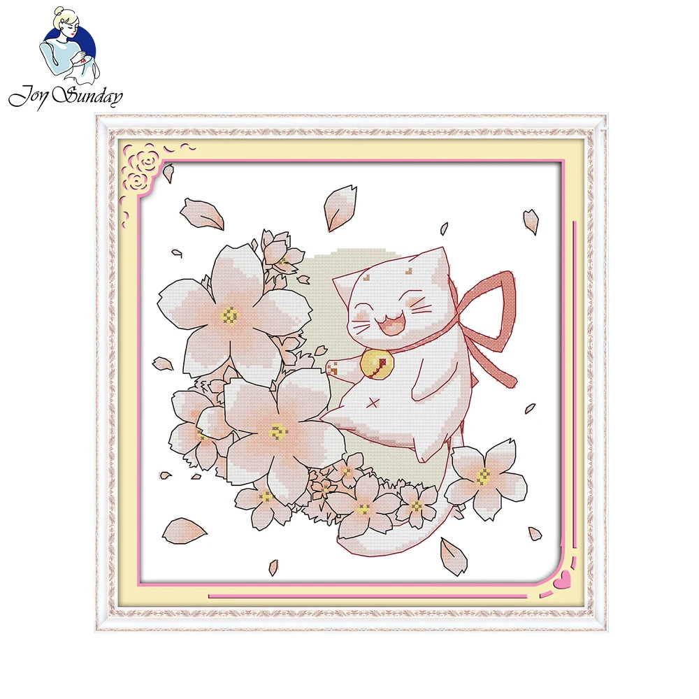 

Joy Sunday Blessing cat Chinese Cross Stitch for Embroidery Needlework Sets Counted or Stamped Stitching Pattern