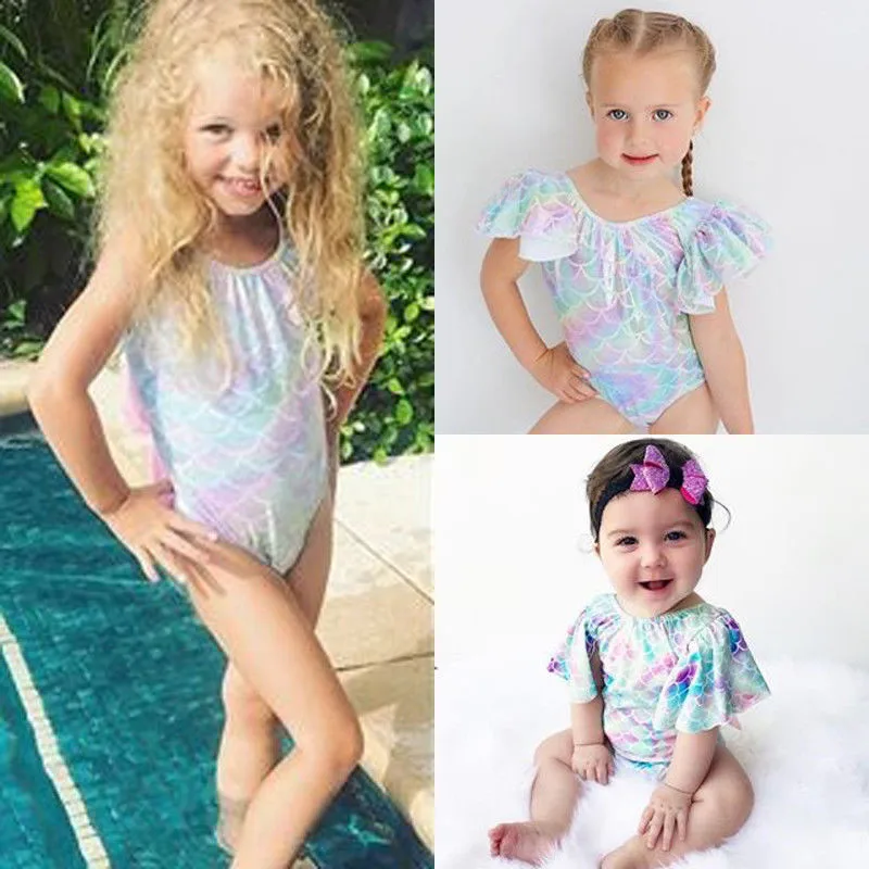

Cute Toddler Kids Baby Girls Swimsuit Mermaid Leotard Swimwear Bikini Bathing Suit Costume Clothing Bodysuit