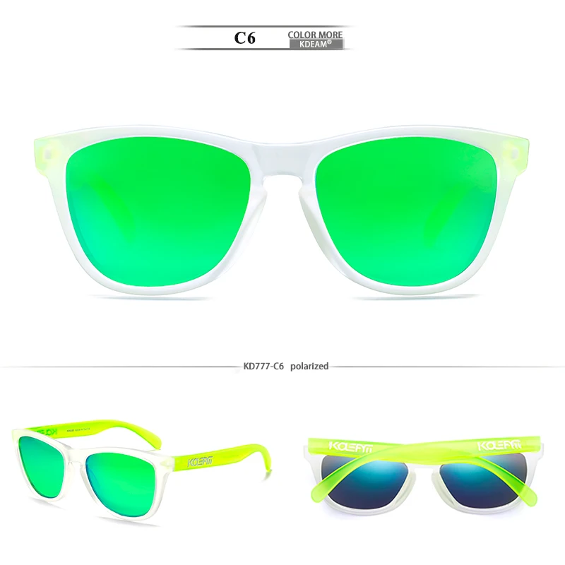 KDEAM, поляризационные солнцезащитные очки, женские, фирменный дизайн, модные, TR90, солнцезащитные очки для женщин, UV400, oculos de sol, подходят для всех размеров, оттенки для мужчин, KD777 - Цвет линз: C6