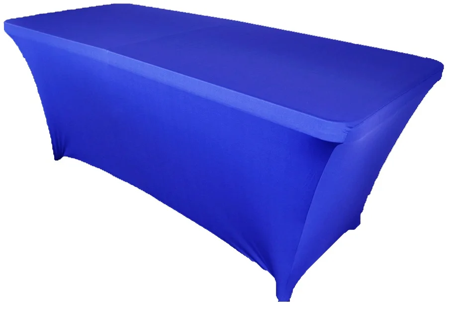 2Pcs Royal Blue 6ft Square Strenth Spandex Table Covers Banquet Tablecloths For Wedding Party