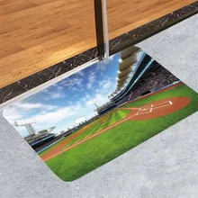 3D футбольное поле коралловый флис коврик для прихожей для кухни пейзаж ванная комната туалет Нескользящие Коврики для пола анти-скользящий коврик