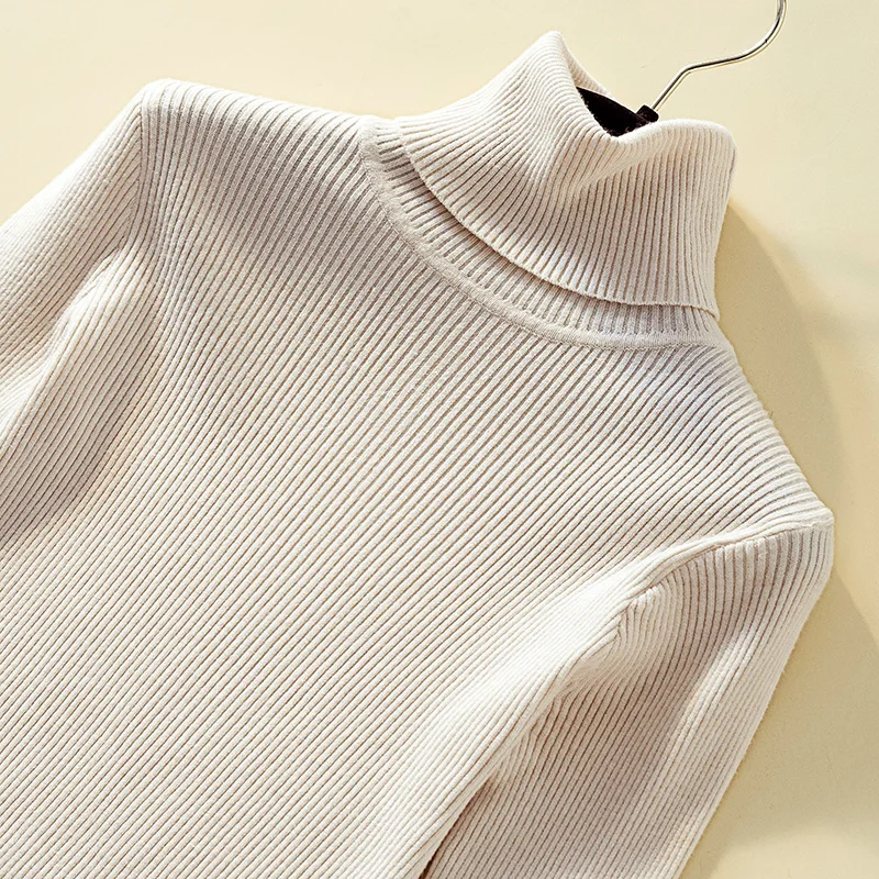 Пуловер, водолазка, свитер Для женщин Классическая однотонная тонкий Повседневное Топы вязаная одежда на осень женская зимняя одежда
