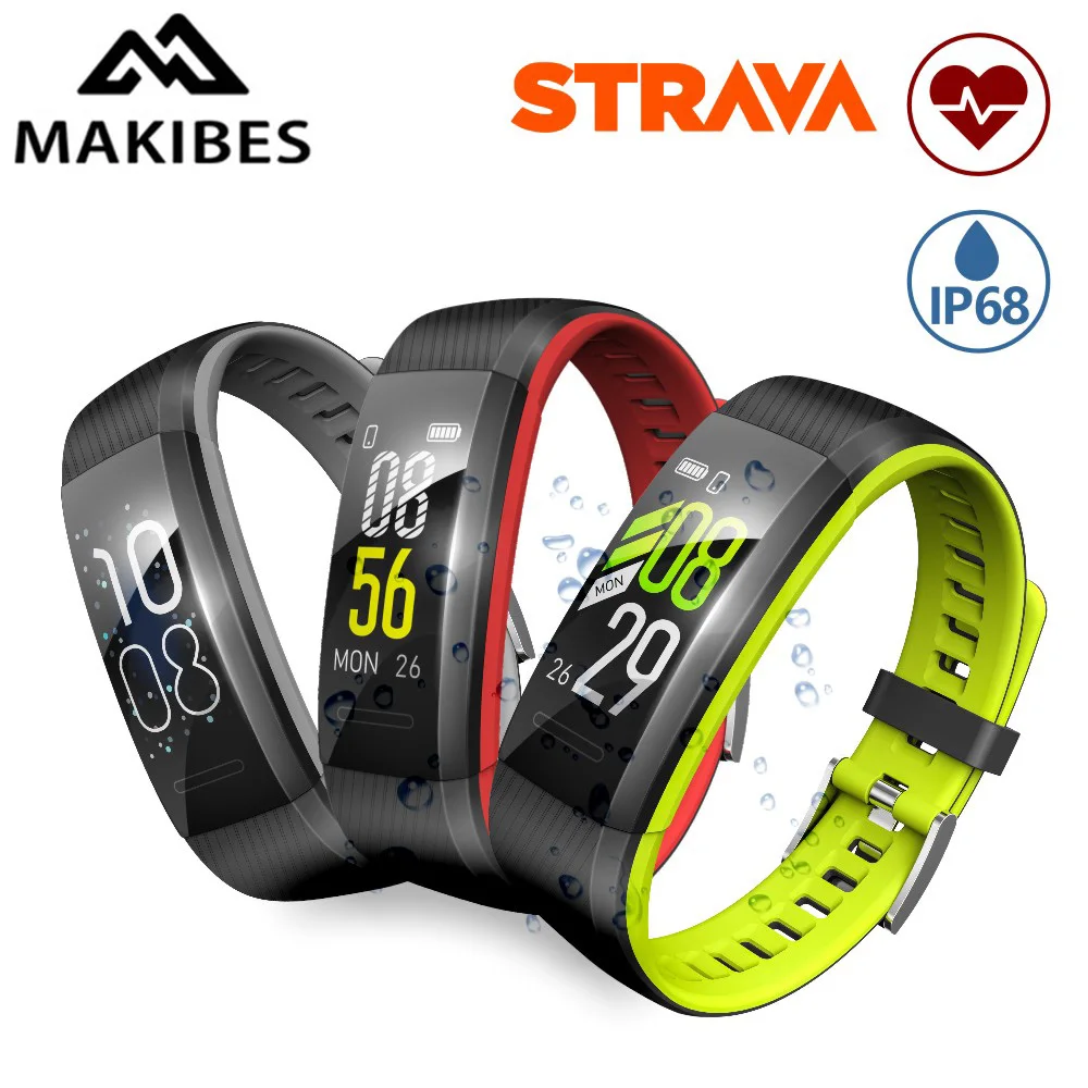 

New Makibes SR1 STRAVA men's Bracelet IP68 Waterproof Smart Band Heart Rate Monitor Call Reminder for xiaomi huawei apple band