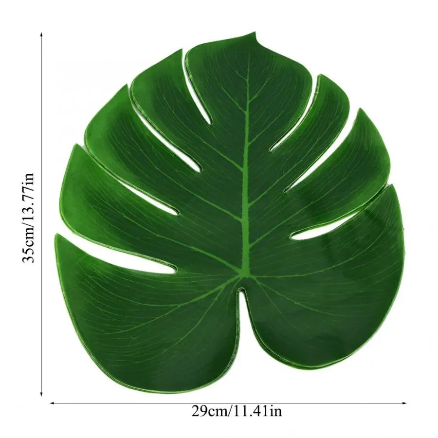 12 шт. Monstera лист стол флаг коврик для столовых приборов подстаканник Семья украшения стены поддельные цветы - Цвет: Коричневый