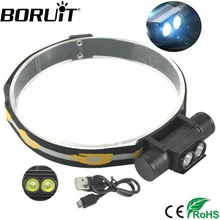 BORUiT 2000LM XP-G2 LED Mini Headlight 5-Mode Rechargeable Headlamp Camping Flashlight Hunting Frontal Head Torch 18650 Battery