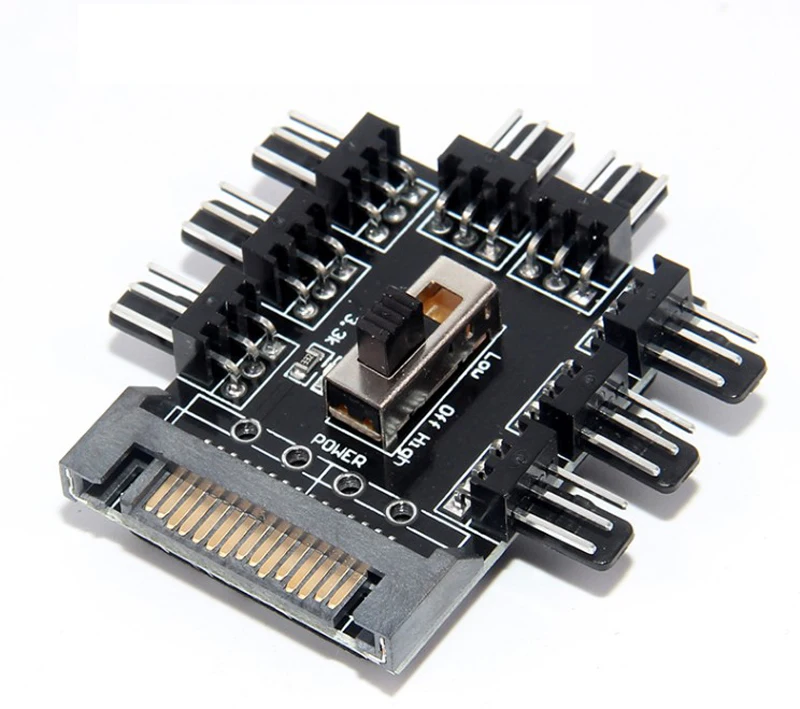 PC 1 to 8 4Pin Molex Cooler Cooling Fan Hub Splitter Cable PWM 3Pin Power Supply Speed Controller Adapter For BTC Miner Mining