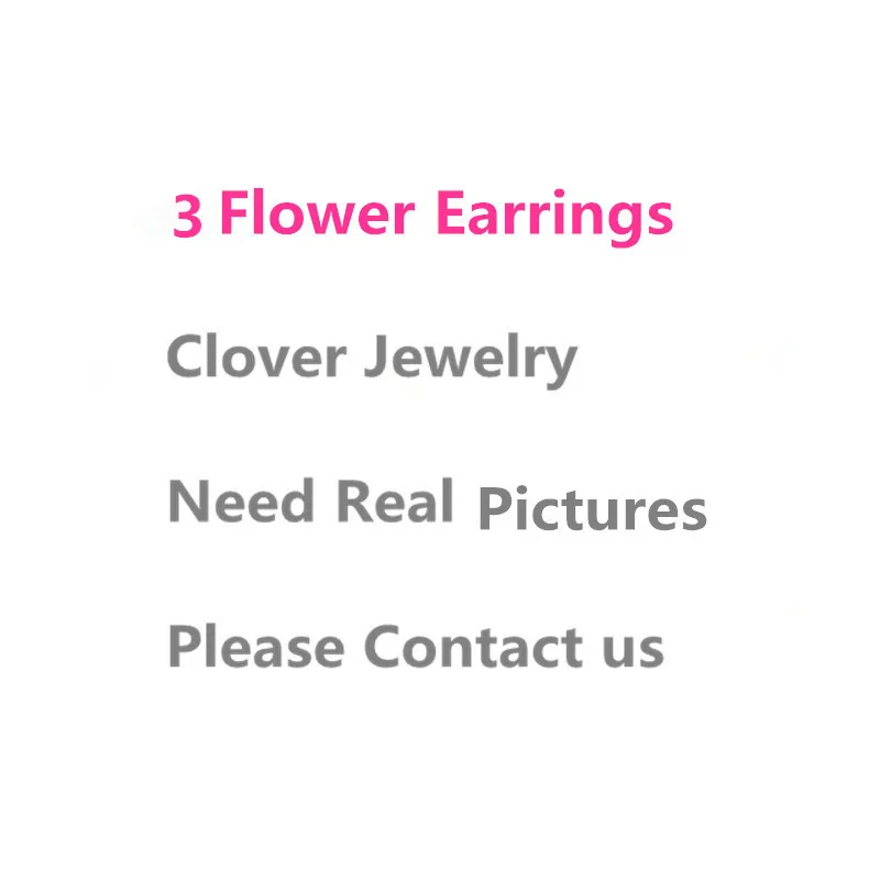 

Top quality Brand 925 Sterling Silver Drop Flower Earrings For Women Grey Green Red 3 lover Stud Earring Party Silver Jewelry
