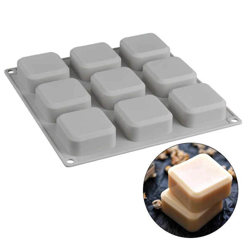

9 Grid DIY Silicone Soap Mold Handmade Soap Making Square Moulds Tools YU-Home