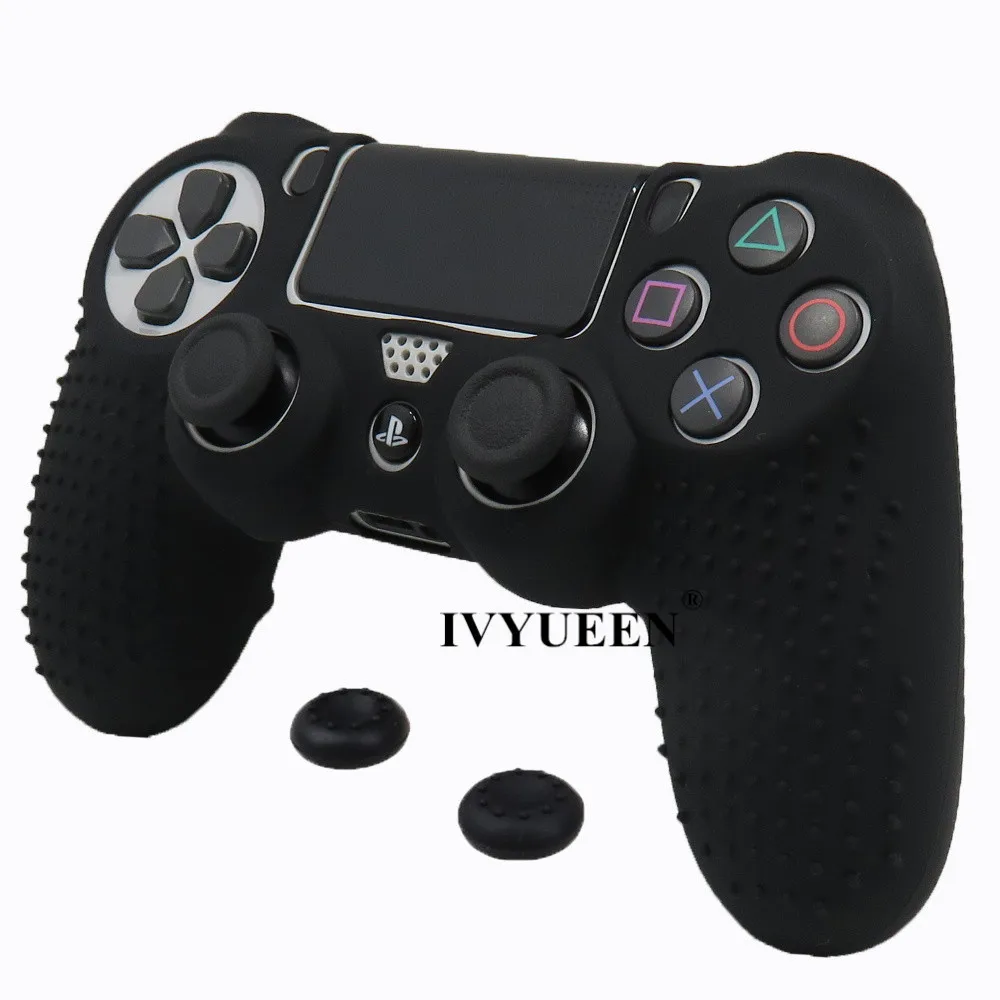 IVYUEEN высокое качество анти-скольжения силиконовый чехол для Dualshock 4 Игровые приставки PS4 Pro тонкий контроллер чехол с аналоговый стик шапки