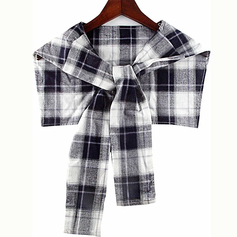 

Fashion Women Shawl Collars Cotton white/dark blue/plaid fake navy collar apparel accessories