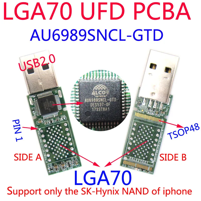 Наборы UFD сделай сам флеш накопитель PCBA с поддержкой USB колодки LGA70 только для
