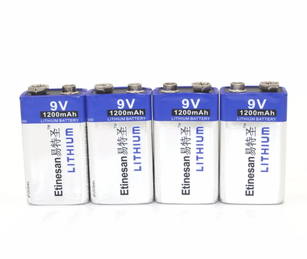 4 шт./лот Etinesan 9 в 1200 мАч литиевые первичные сухие батареи высокой мощности батареи