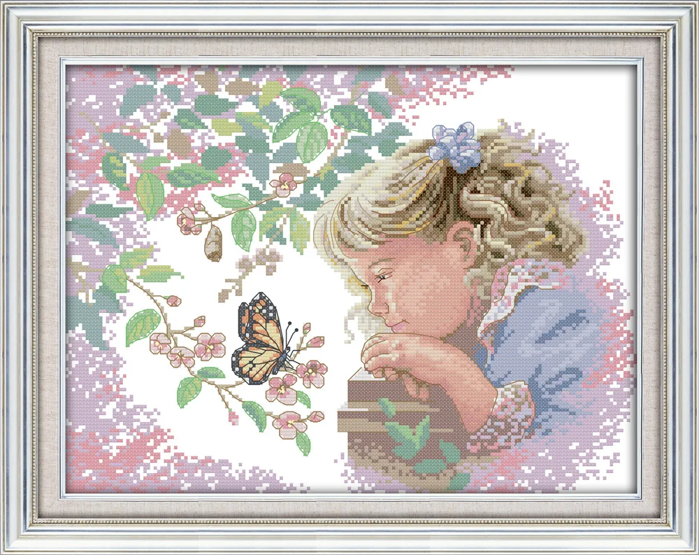 Little Girl With Balloons Cross Stitch KitChoice of CTPrinted or Counted