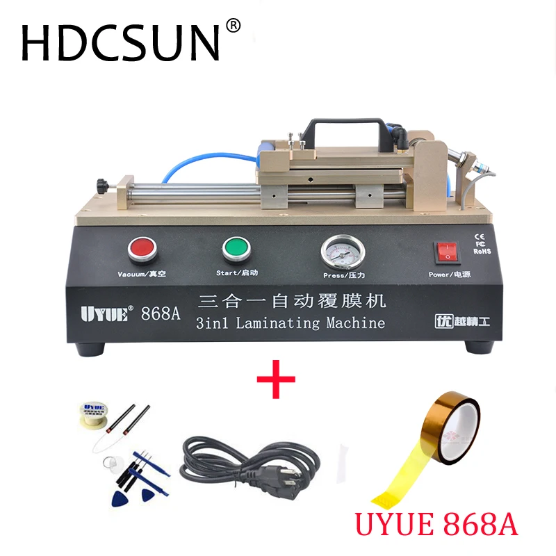 

3-in-1 Automatic OCA Film Laminating Machine With Built-in Vacuum Pump and Air Compressor For LCD Screen Repair with gift