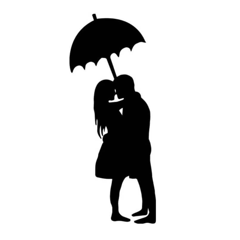 

Couple Under Umbrella Decal Window Bumper Sticker Car Love Marriage Rain Hug Warm And Romantic