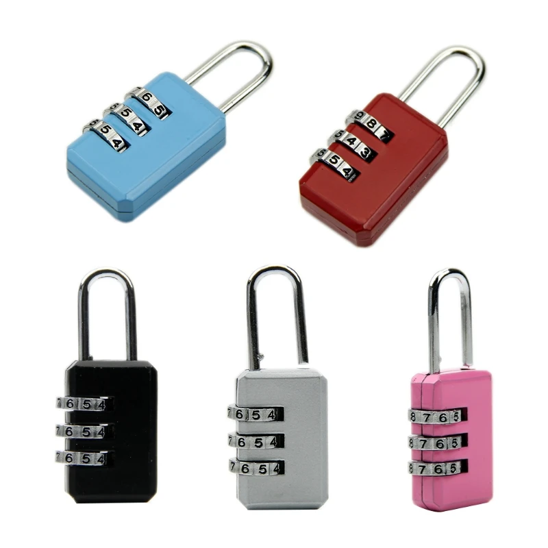 

Mini 3 Digit Resettable Combination Luggage Suitcase Lock Padlock Random Color 05B random color