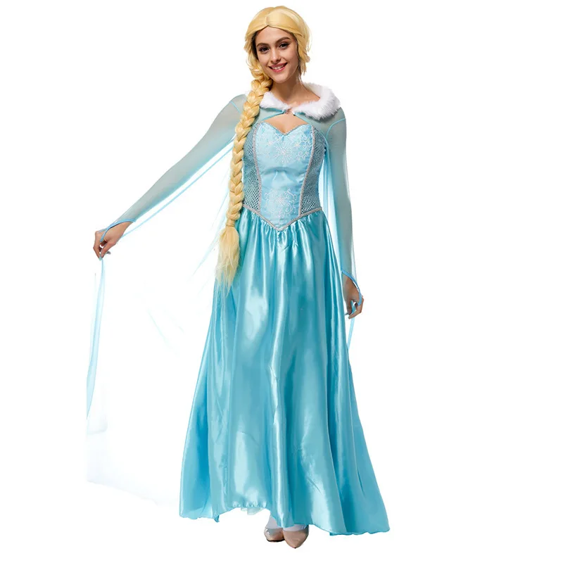 

princess anna women costumes for adult Elsa Queen Girls Cosplay Costume Party Halloween Masquerade Fairy Fantasia Fancy Dress