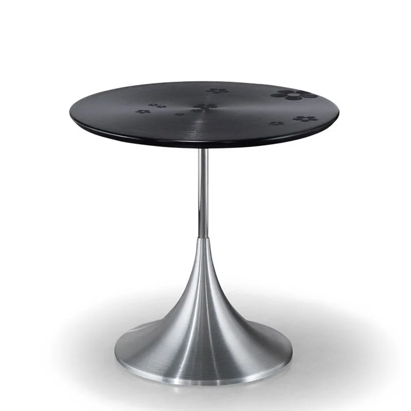 Simple modern tempered glass mini round side table creative stainless steel sofa side table fashion small coffee table Simple modern tempered glass mini round side table creative stainless steel sofa side table fashion small coffee table