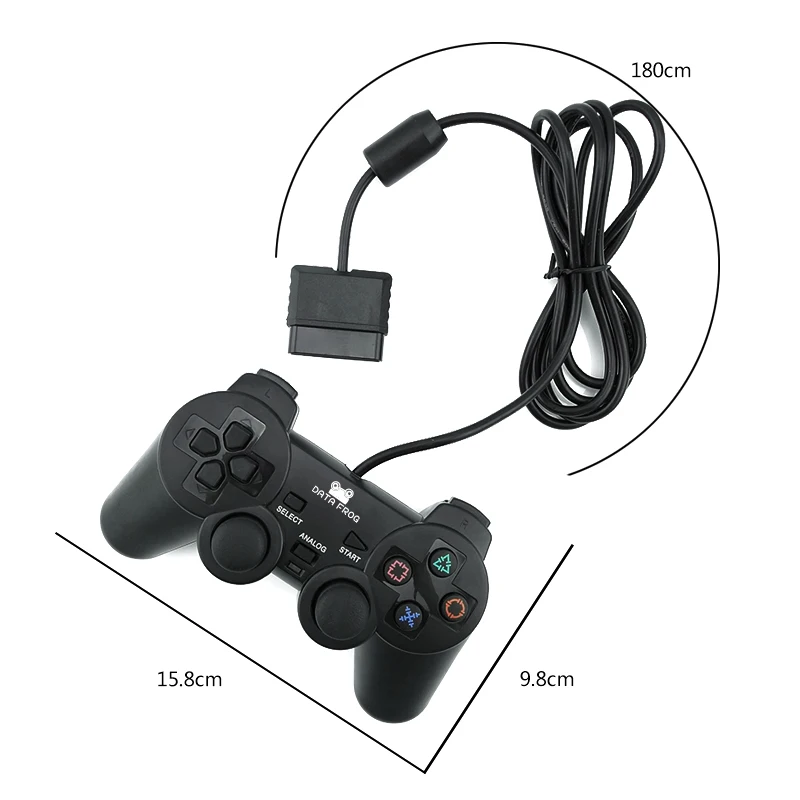 Проводной геймпад DATA FROG для Sony PS2 беспроводной контроллер с двойной вибрацией