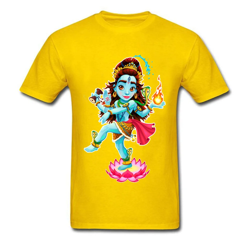 Cute Men T-Shirt Round Collar Short Sleeve Cotton Dance of Shiva Tops Tees Custom Sweatshirts Wholesale Dance of Shiva yellow