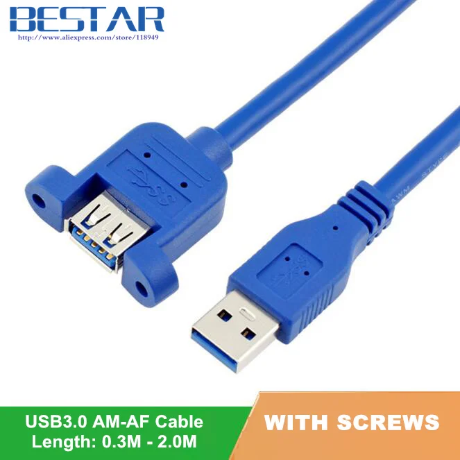 1.8m 6FT USB 3.0 Extension Blue Cable Type A Male to Type A Female Sync Data