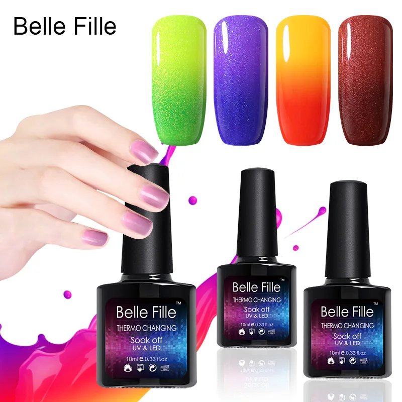 Belle Fille изменение цвета Температура гель Най-польский УФ-10 мл ногтей светодио дный