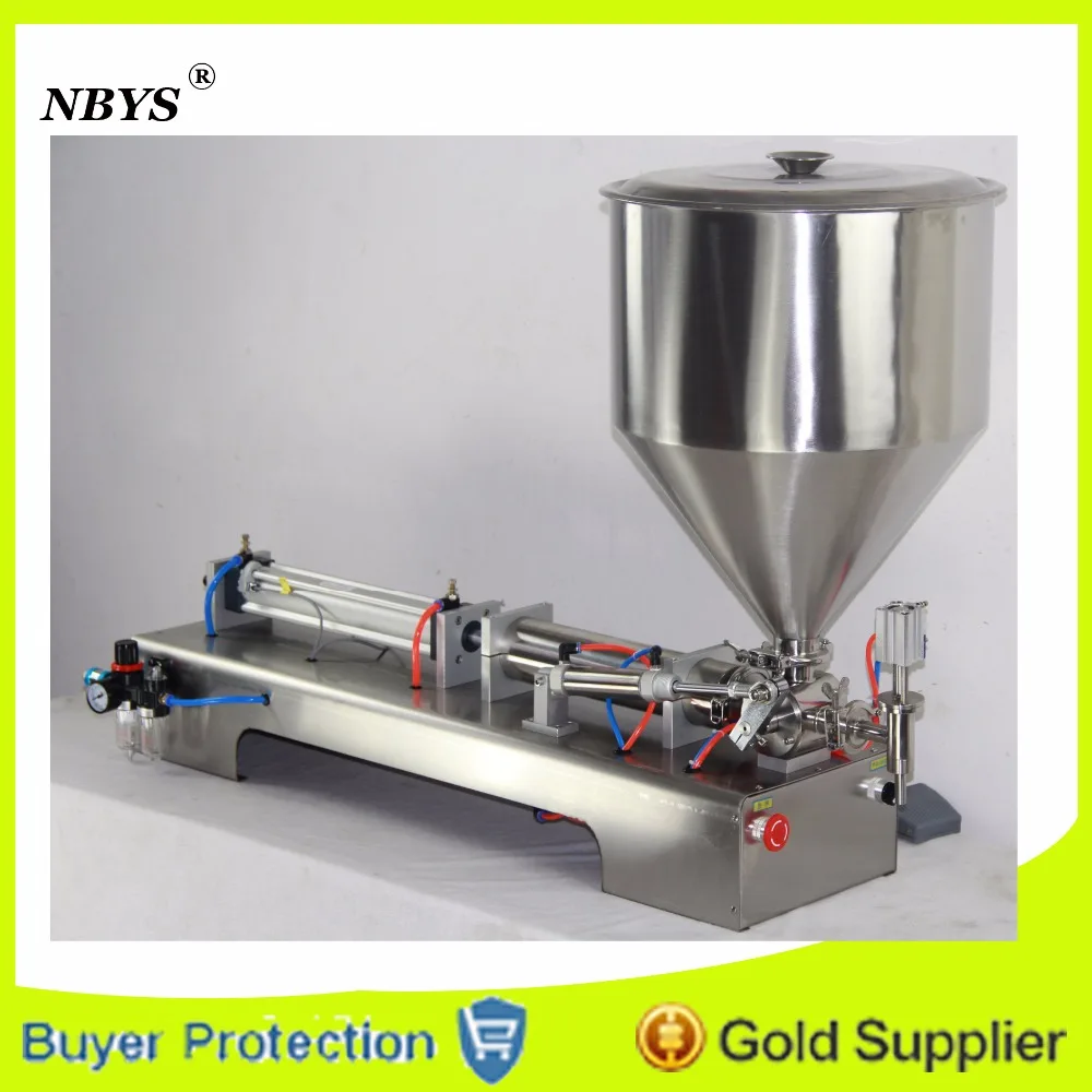 

Free shipping 500ml model hopper filler pneumatic piston filling machine cream shampoo lotion toothpaste jam honey paste filler