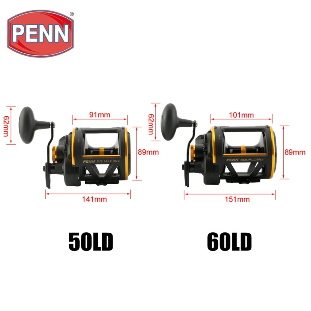 PENN бренд сжимает рычаг DRAG SQL50LD/SQL60LD baitcasing Рыболовная катушка 4 3: 1 6BB барабанное