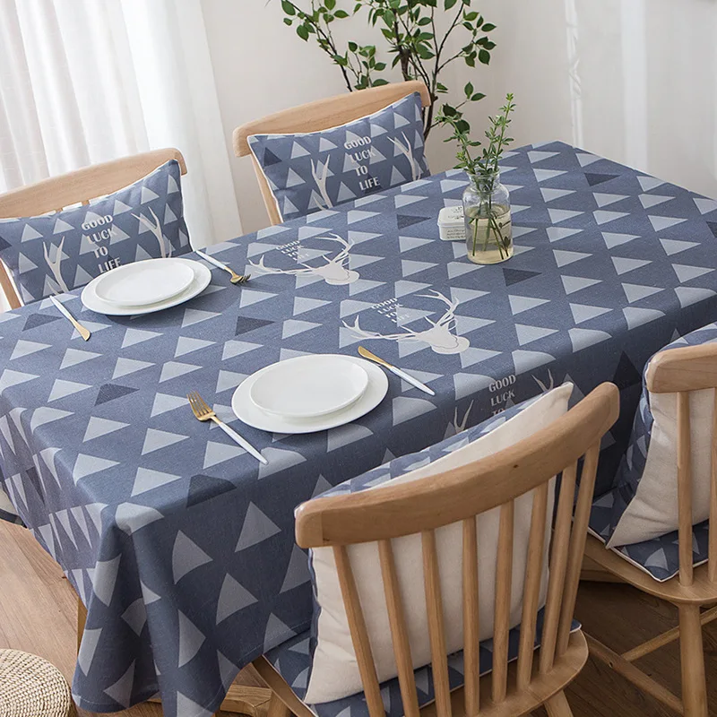 

Nordic Simple Printed Geometric Tablecloth Cotton Linen Tablecloth Restaurant Party Home Decoration Table Cloth Home Textiles