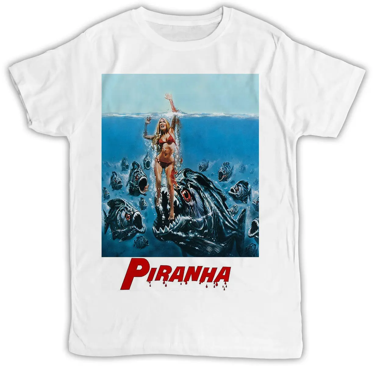 

PIRANHA JAWS MOVIE POSTER IDEAL BIRTHDAY PRESENT SHORT SLEEVE UNISEX TSHIRT 2805 New T Shirts Funny Tops Tee New Unisex