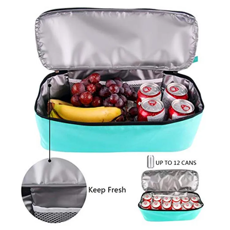 Summer Thermal Insulation Bag Handheld Lunch Bag Picnic Mesh Beach Tote Bag Holiday Vacation Food Drink Storage Waterproof