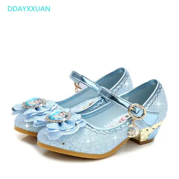 

Girls Princess Shoes New Spring Summer High Heels Kids Wedding Sandals for Children Party Shoe Baby Cartoon shoes for Girls